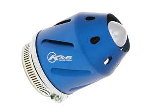 Vzduchový filtr 35/48mm s adaptérem K&S modrý