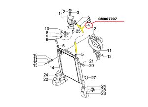 Hadice chladiče do expanzní nádoby Aprilia, Gilera 125,200,250,300 Hadice chladiče do expanzní nádoby Aprilia, Gilera 125,200,250,300
