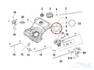 přítlačný plech těsnění palivového čerpadla Keeway Logik 125 EFI Euro 4 4T 2018-2020