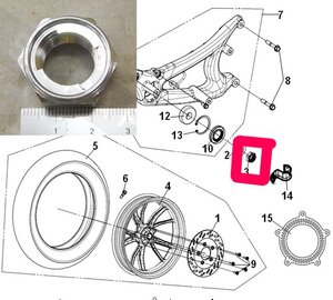 Matice zadního kola SYM M16 90305-AAA-000 Matice zadního kola SYM M16 90305-AAA-000