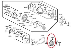 Poloremenice variátoru pro Kymco Xciting 500i (AFI) Poloremenice variátoru pro Kymco Xciting 500i (AFI)