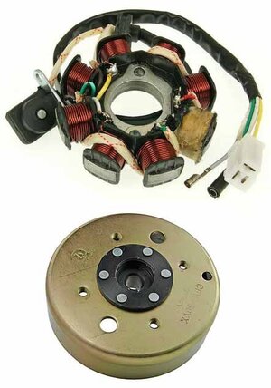 Stator zapalování cívka pro motor GY6 50ccm s rotorem
