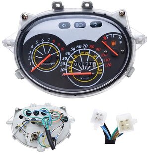 Tachometr s otáčkoměrem pro skútry QT6