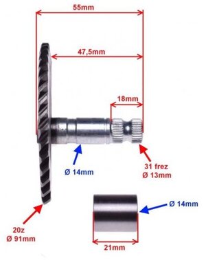 Startovací segment pro GY6 50 47mm pro 7zubový protikus