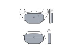 Brzdové obložení RMS pro Kymco 50/125/150ccm Brzdové obložení RMS pro Kymco 50/125/150ccm