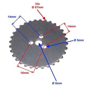 Kolečko vačky 32zubové řetěz 25H Kolečko vačky 32zubové řetěz 25H