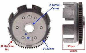 Koš spojkový pro motory CG200 70zubů