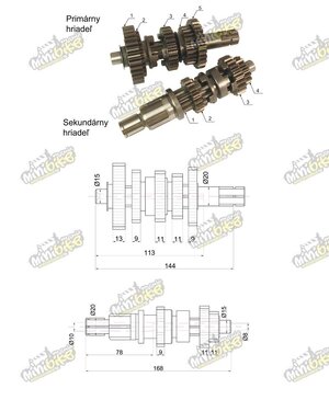 Převodovka pro motor Bashan BS200s7