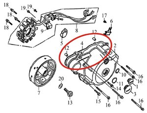 Těsnění levé části motoru pro SMC-CGE 300 15481-CEE-00