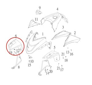 Přední pravý blatník pro SMC CJW-300 Přední pravý blatník pro SMC CJW-300