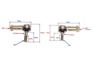 Řídicí čepy ATV125 M12/M10 levý+pravý vnitřní závit