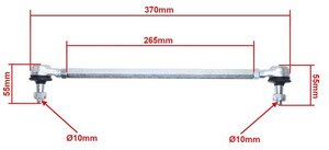 Řízení čepy kužel M10 s tyčkou pro ATV 370mm Řízení čepy kužel M10 s tyčkou pro ATV 370mm