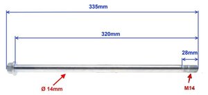 Oska M14x1.5 320mm pro zadní nápravu ATV 150-200