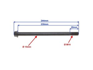 Oska M14x230mm do zadního kola pro Shineray XY125