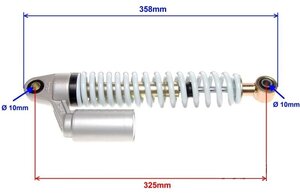 Přední tlumič 325mm pro ATV 150 automat - modrý