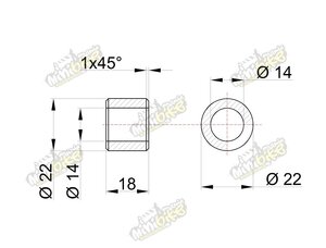 Pouzdro vidlice ATV110 22/18mm