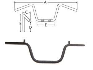 Řídítka 760mm 22mm ATV s držákem zrcadel