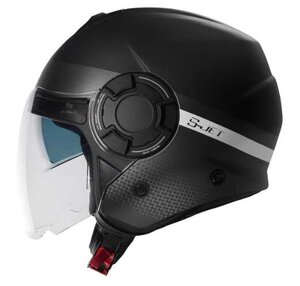 Helma S-Jet černá s kouřovou clonou bílý proužek CMS M Helma S-Jet černá s kouřovou clonou bílý proužek CMS M