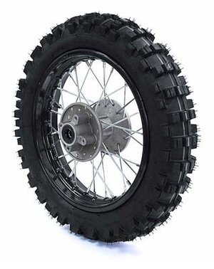 Kolo 12" zadní pro pitbike 12mm osa komplet s pláštěm a duší