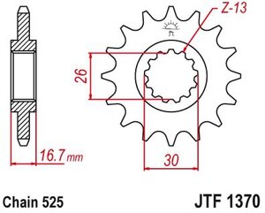 Záběrové kolečko 14zubové řetěz 525 Honda CBR CBF600 CRF1000 Záběrové kolečko 14zubové řetěz 525 Honda CBR CBF600 CRF1000